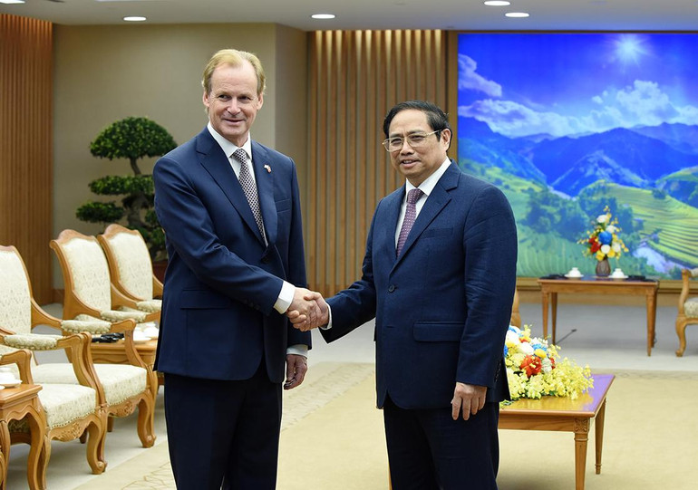 Thủ tướng Phạm Minh Chính đón ông Gustavo Eduardo Bordet, Thống đốc tỉnh Entre Rios (Argentina).