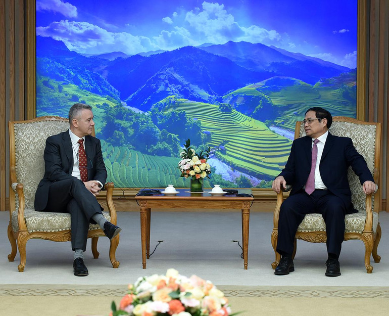 Quang cảnh buổi tiếp đón. (Ảnh: Trần Hải)