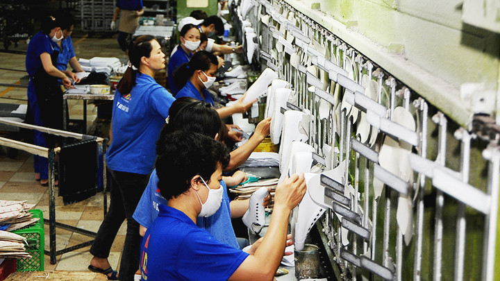 Năm 2025, ngành da giày đặt mục tiêu tăng trưởng xuất khẩu 10% so với năm 2024. Ảnh: SONG ANH