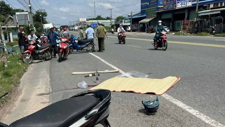 Hiện trường vụ tai nạn giao thông.