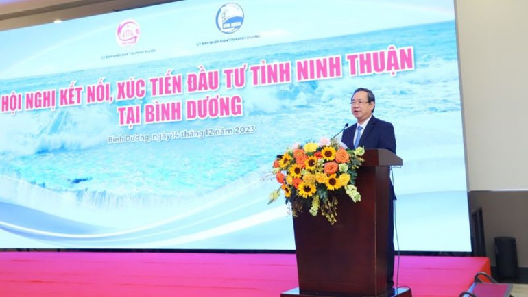 Phó Chủ tịch Ủy ban nhân dân tỉnh Bình Dương Nguyễn Văn Dành phát biểu ý kiến tại hội nghị.