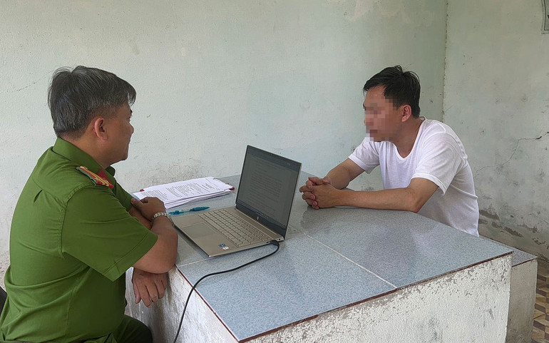 Bị can Nguyễn Thanh, Phó Giám đốc Trung tâm 4305D tại Cơ quan điều tra.