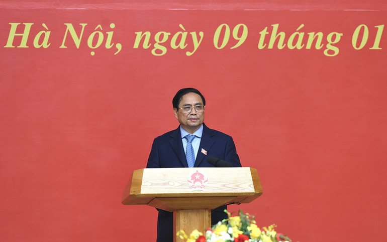 Thủ tướng Phạm Minh Chính phát biểu tại lễ công bố quyết định. Thủ tướng Phạm Minh Chính phát biểu tại lễ công bố quyết định.