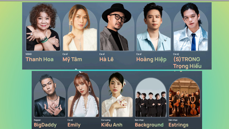 Các nghệ sĩ tham gia chương trình.