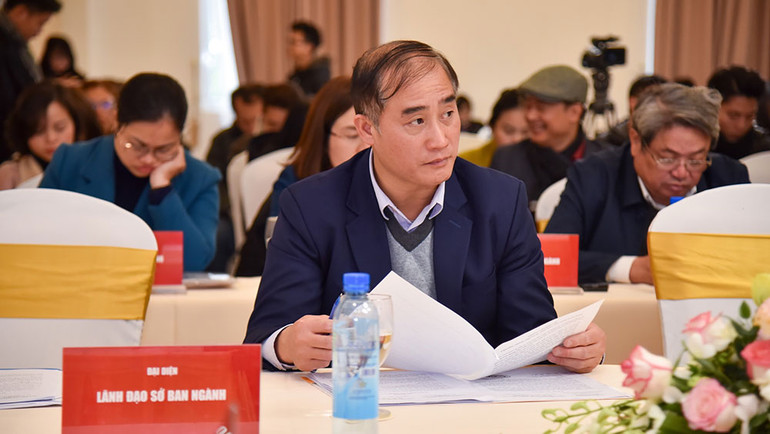 Ông Đỗ Quang Trung, Phó Giám đốc Sở Văn hóa, Thể thao và Du lịch tỉnh Nam Định tại buổi họp báo.