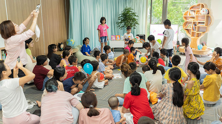 Góc đọc cuối tuần thu hút các bạn nhỏ ở nhiều lứa tuổi. (Ảnh: Nhà xuất bản Kim Đồng)