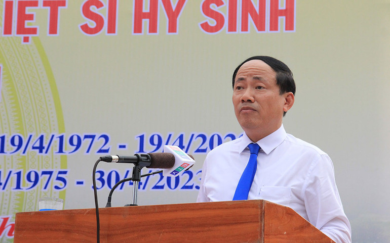 Ông Phạm Anh Tuấn - Chủ tịch UBND tỉnh Bình Định phát biểu tại buổi lễ.