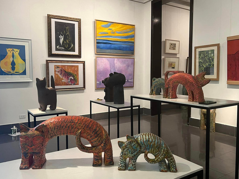 Một số tác phẩm trong triển lãm.