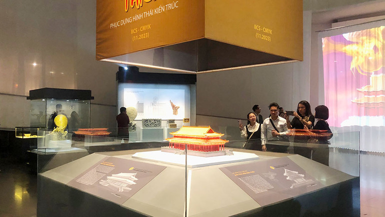 Hình ảnh điện Kính Thiên được các nhà khoa học phục dựng bằng kỹ thuật in 3D.