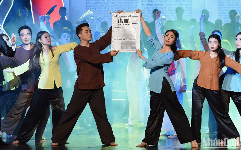 Một tiết mục trong chương trình. (Ảnh: TRẦN HẢI)