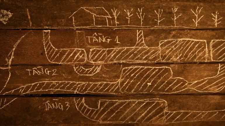 Một sơ đồ địa đạo trong phim.