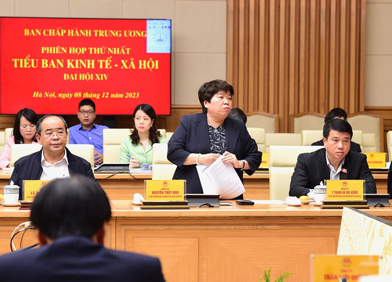 Chủ nhiệm Ủy ban Xã hội của Quốc hội Nguyễn Thuý Anh phát biểu.