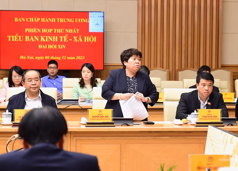 Chủ nhiệm Ủy ban Xã hội của Quốc hội Nguyễn Thuý Anh phát biểu.