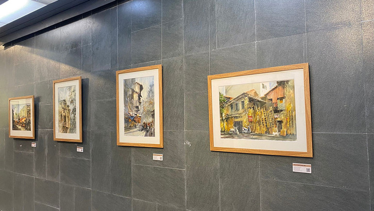 Các tác phẩm về Hà Nội của họa sĩ Phạm Thanh Sơn.