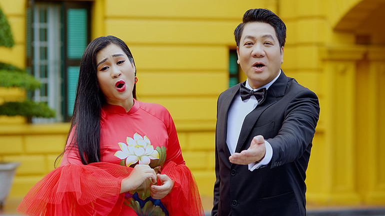 NSND Quốc Hưng và nghệ sĩ Đào Tố Loan.