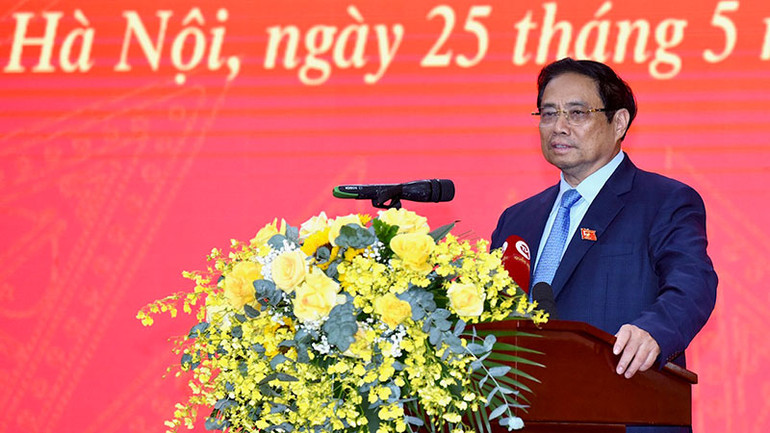 Thủ tướng Phạm Minh Chính phát biểu tại buổi lễ. Thủ tướng Phạm Minh Chính phát biểu tại buổi lễ.