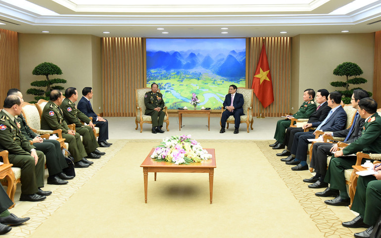 Quang cảnh buổi tiếp. (Ảnh: Trần Hải)