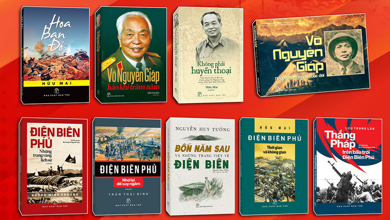 Các ấn phẩm về Điện Biên Phủ được Nhà xuất bản Trẻ tái bản và giới thiệu trong dịp Ngày Sách và Văn hóa đọc Việt Nam.
