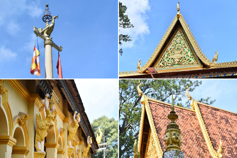 Chùa có kiến trúc cổ kính, được khắc họa, tô điểm bằng nhiều tác phẩm nghệ thuật với những đường nét, hoa văn mang đậm bản sắc văn hóa tâm linh, tôn giáo của đồng bào Khmer Nam Bộ.