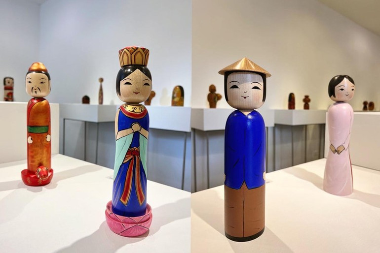 Búp bê gỗ Kokeshi. (Ảnh: MỸ HẠNH)