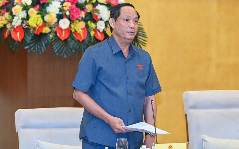 Phó Chủ tịch Quốc hội Trần Quang Phương phát biểu kết luận buổi làm việc.