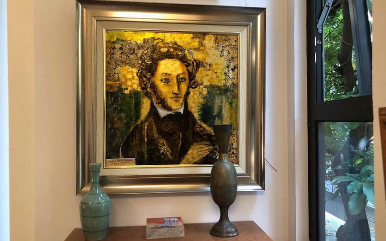 Chân dung nhà thơ Puskin. (Tranh Văn Dương Thành)