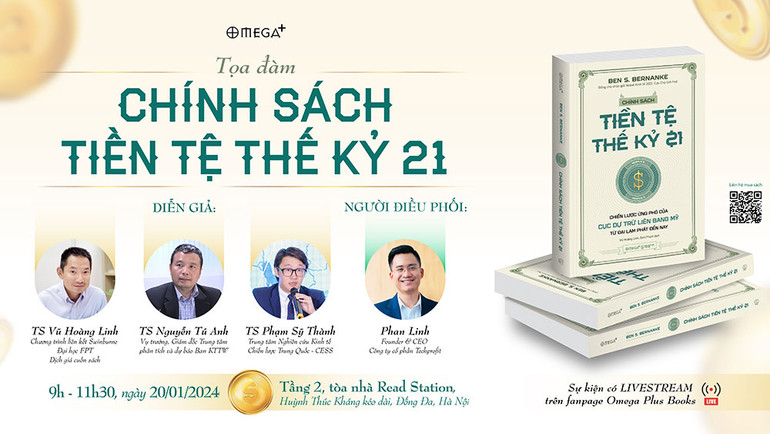 Các diễn giả tham gia tọa đàm ra mắt sách “Chính sách tiền tệ thế kỷ 21”.
