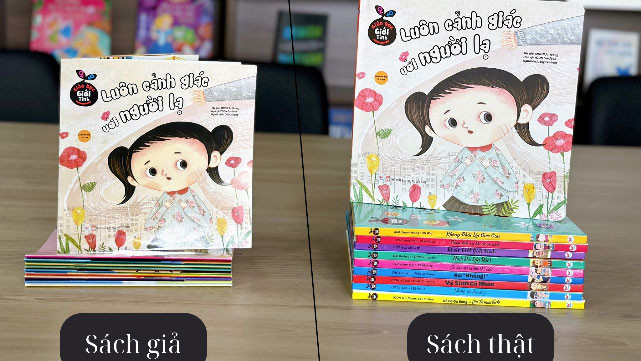 Sách của Tân Việt Books bị làm giả, khác nhau hoàn toàn về dung lượng. (Ảnh: Tân Việt Books) Sách của Tân Việt Books bị làm giả, khác nhau hoàn toàn về dung lượng. (Ảnh: Tân Việt Books)