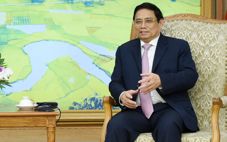Thủ tướng Phạm Minh Chính phát biểu tại buổi tiếp.