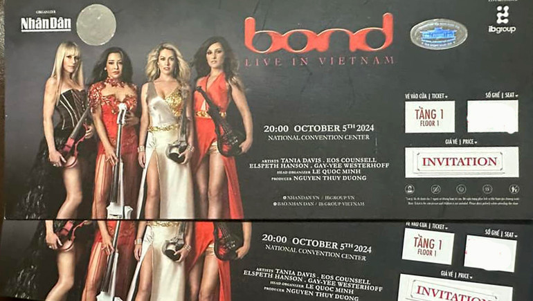 Vé đêm nhạc "Bond Live in Vietnam".