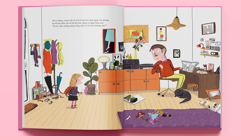 Bức tranh minh họa dễ thương từ “Ngay cả công chúa cũng xì bủm”.