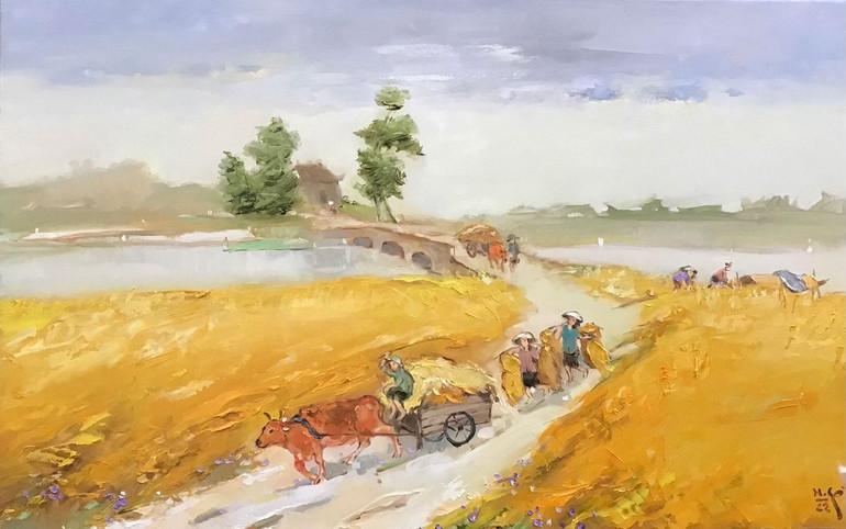 Ngày mùa 2 – Tác giả Nguyễn Văn Cường, chất liệu sơn dầu.