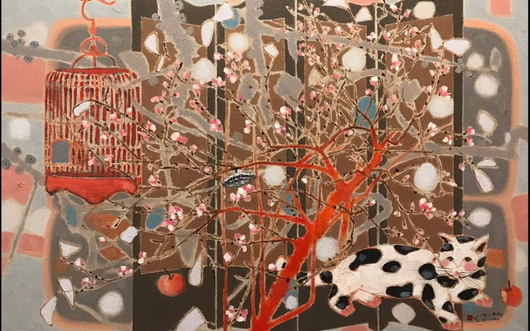 Thanh âm mùa xuân No 2 – Tác giả Khổng Đỗ Duy, chất liệu sơn dầu.