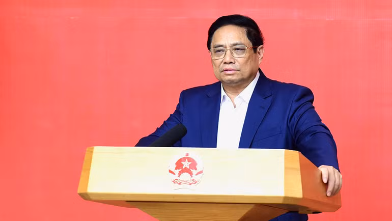 Thủ tướng Phạm Minh Chính phát biểu tại phiên họp thứ nhất của Tiểu ban Kinh tế-Xã hội Đại hội đại biểu toàn quốc lần thứ XIV của Đảng.