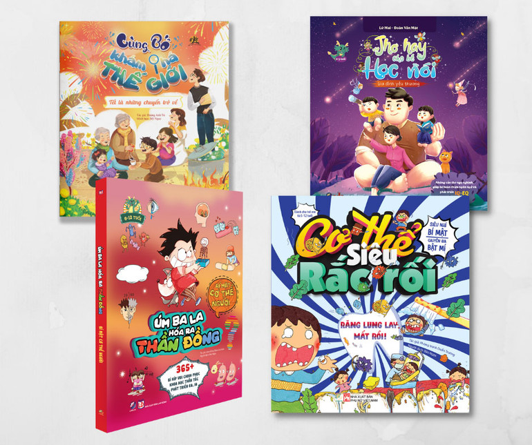 Một số ấn phẩm thiếu nhi của Linh Lan Books. (Ảnh: THU TUẤN)