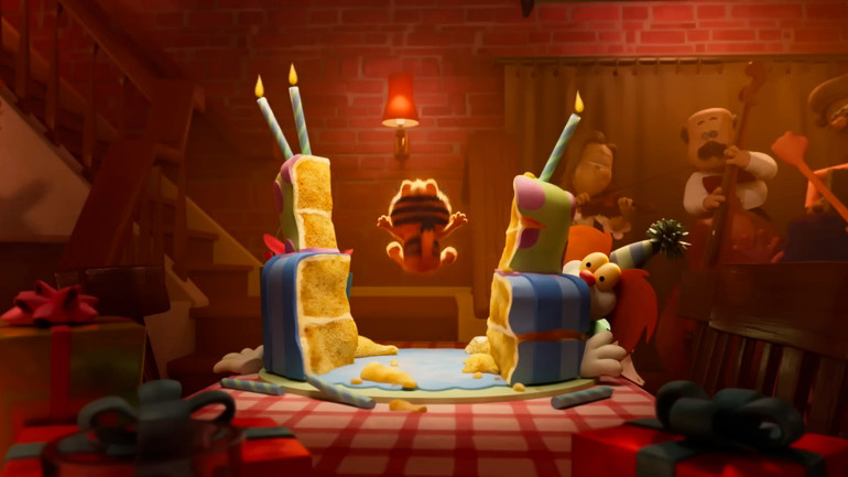 Garfield quậy tung quán ăn.