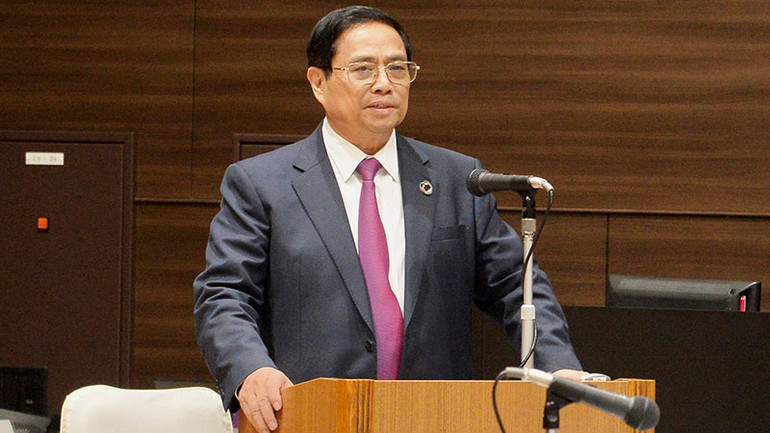 Thủ tướng Phạm Minh Chính phát biểu ý kiến tại Tọa đàm Kinh doanh Việt Nam-Nhật Bản. Thủ tướng Phạm Minh Chính phát biểu ý kiến tại Tọa đàm Kinh doanh Việt Nam-Nhật Bản.