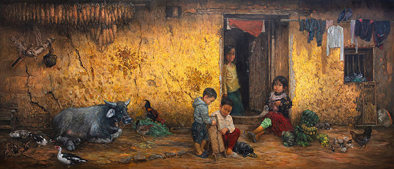 Khoảng sân nhỏ trước nhà.