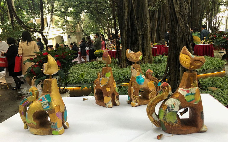 Các tác phẩm Mèo của họa sĩ Lê Đình Nguyên.