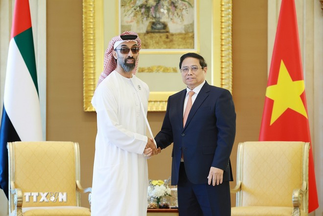Thủ tướng Phạm Minh Chính tiếp Cố vấn an ninh quốc gia, Phó Toàn quyền Abu Dhabi Sheikh Tahnoon Bin Zayed Al Nahyan.