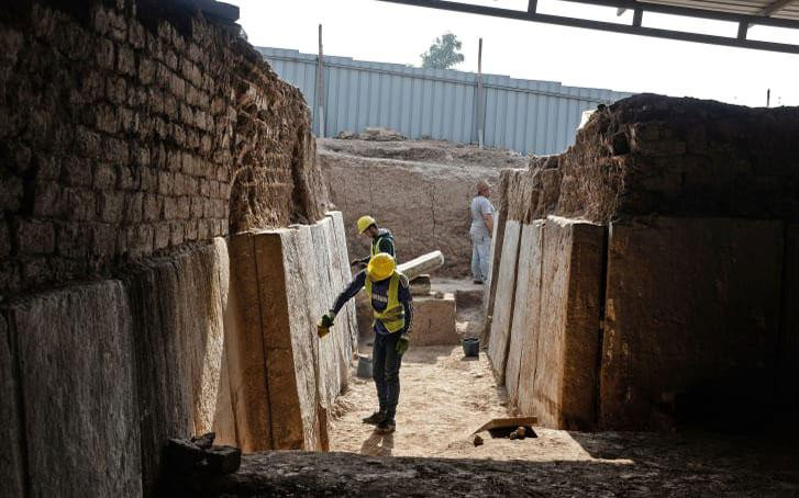 Công trường khôi phục cổng Mashki. (Ảnh: CNN/AFP/Getty Images)