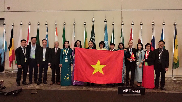 Đoàn Việt Nam tại Kỳ họp thứ 45 của Ủy ban Di sản Thế giới. (Ảnh: Cục Di sản Văn hóa)