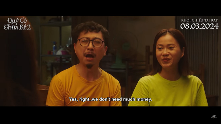 Vợ chồng diễn viên Lâm Vỹ Dạ - Hứa Minh Đạt trong trailer phim.