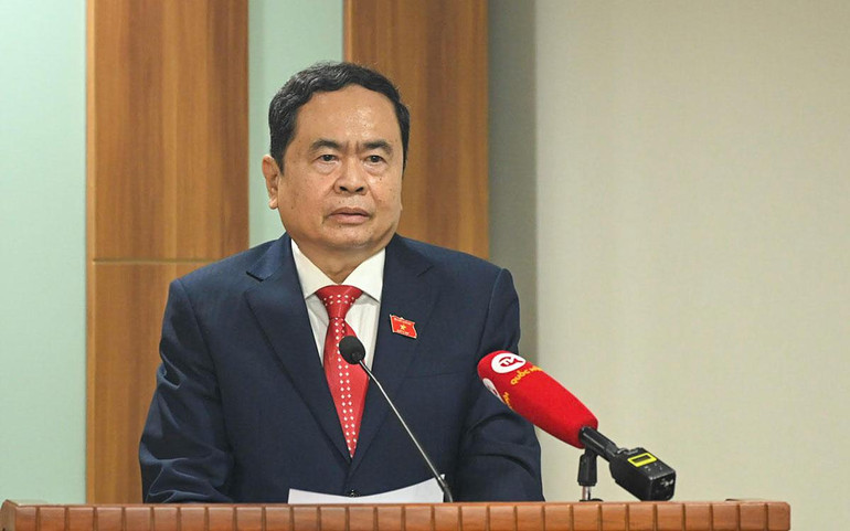 Phó Chủ tịch thường trực Quốc hội Trần Thanh Mẫn phát biểu tại hội nghị.