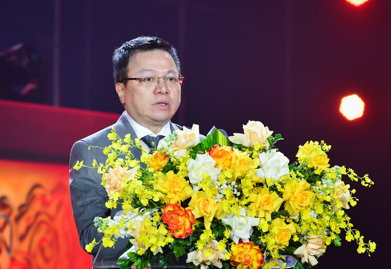 Đồng chí Lê Quốc Minh phát biểu tại chương trình.