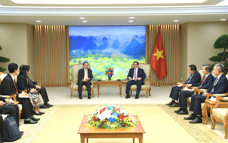 Quang cảnh buổi tiếp. (Ảnh: TRẦN HẢI)