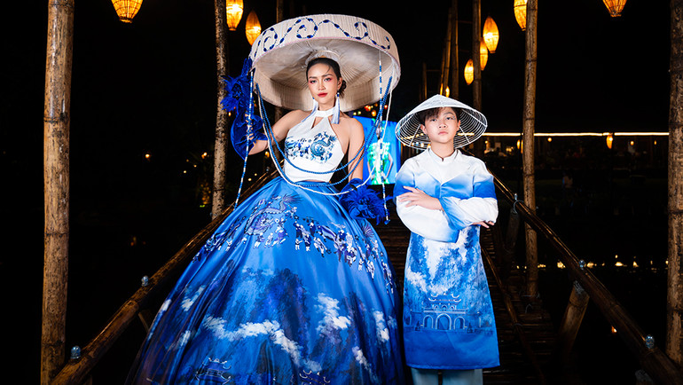 Phong Thiên tự tin khi trình diễn cùng người mẫu "đàn chị".