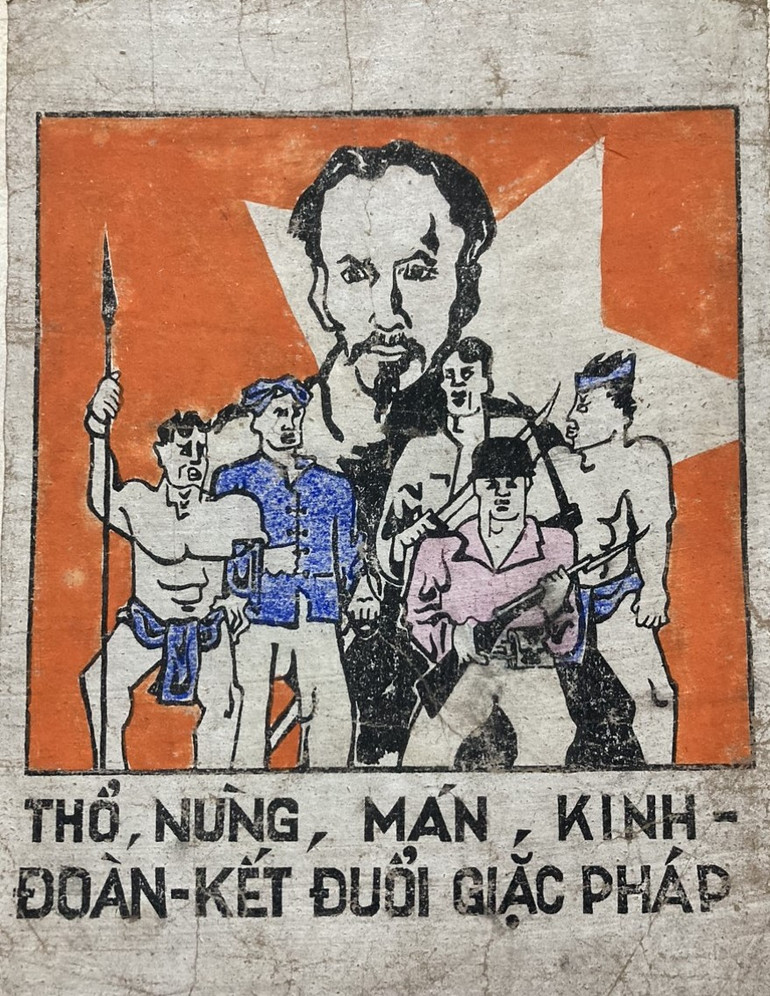 Thổ, Nùng, Mán, Kinh Đoàn kết đuổi giặc Pháp. (Trần Văn Cẩn, 1947-1954) Thổ, Nùng, Mán, Kinh Đoàn kết đuổi giặc Pháp. (Trần Văn Cẩn, 1947-1954)