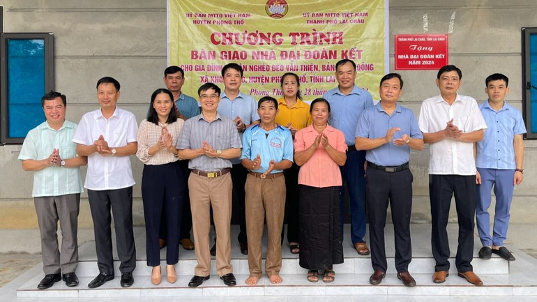 Giai đoạn 2019-2024, Mặt trận Tổ quốc Việt Nam các cấp tỉnh Lai Châu đã hỗ trợ xây dựng mới 798 nhà đại đoàn kết.