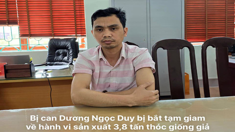 Đối tượng Duy tại cơ quan điều tra. (Nguồn: Công an Lai Châu)